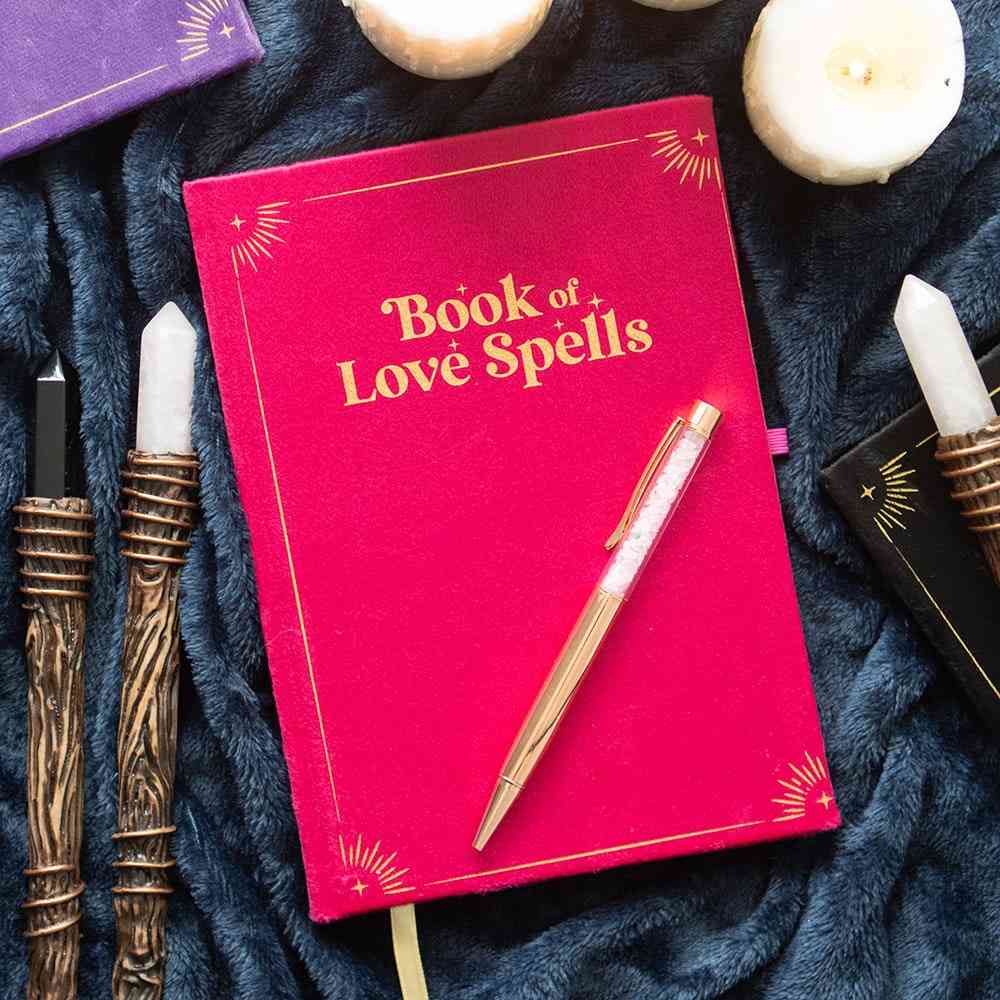 Something Different - Book of Love Spells with Rose Quartz Crystal Pen Notebook - Red